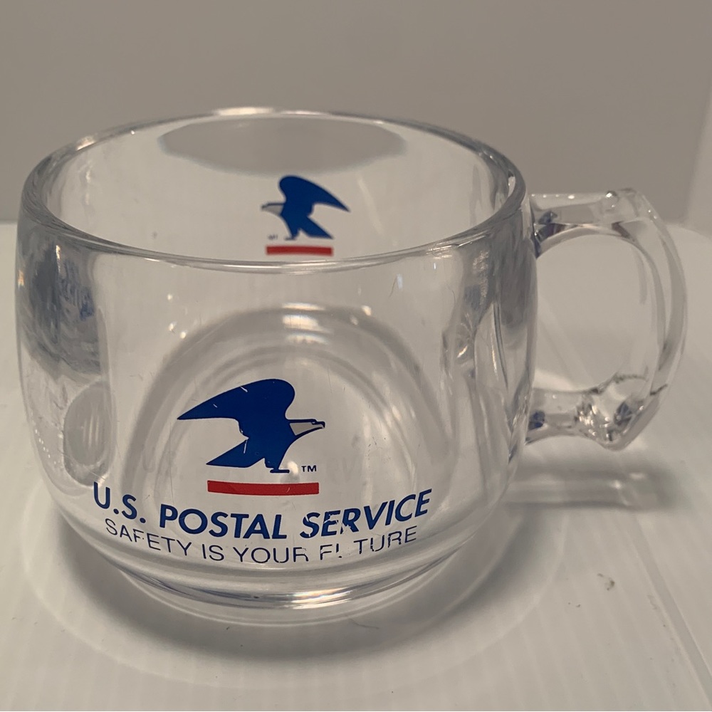 United States Postal Service: Clear Heavy Gauge Acrylic Coffee Cup & Saucer
